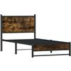 vidaXL Letto in metallo senza materasso rovere fumé 90x200 cm