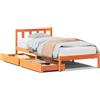 vidaXL Letto in legno massiccio senza materasso cera marrone 100x200 legno di pino
