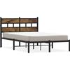 vidaXL Letto in metallo senza materasso rovere fumé 120x200 cm