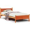 vidaXL Letto in legno massiccio senza materasso cera marrone 100x200 legno di pino