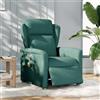 vidaXL Sedia da massaggio elettrica in tessuto verde scuro