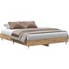 vidaXL Struttura letto senza materasso rovere Artisan 150x200cm materiale a base di legno