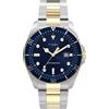 Timex Orologio da uomo Trend da 42 mm, cinturino a bracciale in acciaio inox a doppia tonalità, quadrante blu, cassa argentata TW2W71800