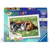 Ravensburger - CreArt Kids 13x18 cm - Numero d'arte - Duo cane e gatto - Kit per dipingere con numeri - A partire dai 7 anni - 25966