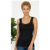 Ma.Re Canotta Donna BASIC COTTON art. 602 Spalla larga in pizzo Nero