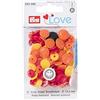 PrymLove a Forma di Fiore Bottoni colorsnaps Chiusure a Scatto, plastica, Giallo/Rosso/Arancione, 13,6 mm, 30