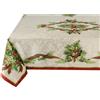 Benson Mills Christmas Ribbons Engineered Stampato tovaglia, Cotone 55-Percent 45-Percent Poliestere, Cotone, off White, 60x84