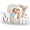 XXHUO cornice foto festa della mamma idee regalo, regali fotografici personalizzati, regali di compleanno, cornice fotografica in legno, regalo fotografico personalizzato per mamma dai bambini