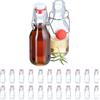 Relaxdays Set da 24 Bottigliette in Vetro per Olio e Aceto, Liquori, Bottiglie 100 ml, con Tappo Ermetico, Trasparente