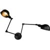 TRADE® nero Retro regolabile Lampada da parete industria stile Ferro battuto Braccio lungo Lampada da parete Braccio oscillante Lampade da parete (2 Set)