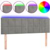 vidaXL Testiera LED Grigio chiaro 144x5x78/88 cm Velluto