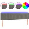 vidaXL Testiera LED Grigio chiaro 180x5x78/88 cm Velluto