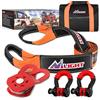 Nilight Kit di recupero fuoristrada 7,6 cm x 2,3 m, cinghia di traino con puleggia e 2 ganci antifurto con anello a D da 3/4, borsa di stoccaggio resistente per auto, camion, SUV, ATV (MBS 14.288 kg