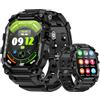 LOKMAT Smart Watch 4G con Schermo Grande AMOLED 2.06'', 3GB+32GB da uomo militare robusto sportivo Android Smartwatch con GPS fotocamera rotante, orologio fitness tracker per uomo e donna (nero)
