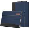 FINTIE Custodia per Microsoft Surface Pro 11/10 (2024) / Pro 9 (2022) 13 Pollici - [Multi-angli] Portfolio Business Cover con Tasca e Stylus Holder, Compatibile con Tastiera Type Cover, Indigo/Nero