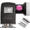 GSS [ Test 2 X MOLTO BUONO *] GSS Quad LNB, schermatura LTE, Digital 4 X 4 K LNB per 4 partecipanti, per TV satellitare, HD LNC per parabola satellitare, antenna parabola, specchio, 0,1 dB