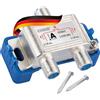 SCHWAIGER 9482 Distributore SAT a 2 vie digitale BK Distributore a 2 vie per il passaggio dei cavi Sdoppiatore SAT 5-2400 MHz doppio distributore satellitare SAT-TV DVB-S2 Televisione via cavo