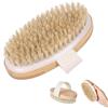 Hukneqn Spazzola Corpo a Secco Setole Naturali, Dry Brushing, Spazzola Anticellulite, Setole Naturali di Cinghiale per Esfoliazione e Massaggio, Riduzione Cellulite e Miglioramento Circolazione, Ergonomica