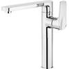 DEANTE Rubinetto lavabo Cromato con Corpo rialzato e con beccuccio Fisso Gardenia Beg 021K, Grigio