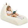 MeMoreCool Pouf a forma di dinosauro per bambini da 8 a 12 anni, grande pouf per bambini con imbottitura, grande poltrona lounge per bambini (unicorno beige)