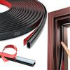 Qeeriner Guarnizione Adesiva per Porta e Finestra, 8M D-profilo Insonorizzata Isolante, Gomma per Porte (Nero)