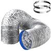 Tosucs Tubo di scarico flessibile 100 mm x 2 m Guaina flessibile in alluminio,Tubo di ventilazione per evacuazione dell'aria resistente al calore e impermeabile con 2 fascette da 100 mm Serraggio in acciaio