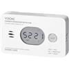Virone Rilevatore di Monossido di Carbonio Certificato a Batteria Display LCD Lettura di Temperatura e Umidità Allarme 85dB Certificato TÜV