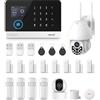 PGST Allarme casa Senza fili, 23 Pezzi - 4G Allarme casa,WIFI GSM Sistema Antifurto Completo, Telecamera Wi-Fi Esterno/Interno,Sensore per porte e finestre, Telecomando per Appartamento, Garage