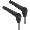 QUARKZMAN 2pz Maniglie a Leva di Serraggio, 304 M6 x 25mm Maschio Filettato in Acciaio Inossidabile, Maniglie Regolabili con Pulsante di Bloccaggio a Scatto, Pomelli a Bullone, Nero