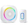 TECKNET Campanello Senza Fili Alimentato a Batteria Impermeabile IP66, Portata 400M, 5 Livelli Volume 60 Melodie, Batteria Rimovibile RGB Campanello Wireless Esterno per Casa, Ufficio, Emergenza ecc