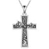 URONE Collana a croce in argento Sterling con ciondolo a forma di crocifisso, gioielli religiosi, regalo per uomini e donne, 3.7 x 2.1 cm, Argento sterling, Non pietra preziosa