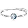 TOUPOP Braccialetto con pietra portafortuna di marzo, da donna, a forma di cuore, acquamarina, in argento Sterling, con luna e stella, con cristalli blu, gioielli celtici irlandesi, regalo di