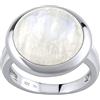 SILVEGO Anello da Donna in Argento 925 con Vera Pietra di Luna 15 mm, JST11499MS