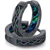 Friggem Orecchini vichinghi Orecchinis Nodo celtico in Argento sterling 925 e Orecchini nera runa nordica, Cerchio Ipoallergenici Gioielli Regalo per Uomo e Donna