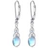 REDSUN Orecchini a goccia con pietra di luna in argento Sterling 925, da donna, gioielli celtici, con pietra di luna, turchese/opale, ipoallergenici, eleganti orecchini da appendere, regalo per