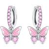 Cycuff Orecchini a cerchio in argento Sterling 925 con zirconia cubica colorata, orecchini a goccia da donna, set regalo per lei, orecchino, Zirconie sintetico