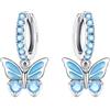 Cycuff Orecchini a cerchio in argento Sterling 925 con zirconia cubica colorata, orecchini a goccia da donna, set regalo per lei, orecchino, Zirconie sintetico