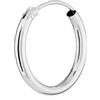 NKlaus orecchini a cerchio singoli da 17 mm 585 oro bianco 14 carati orecchini in oro 1,8 mm di spessore 3082