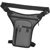 xlwen Marsupio Gamba Moto,Marsupio da Gamba Borsa a Tracolla per Uomo e Donna Marsupio Tattico Borsello Laterale Marsupio con Tasche Multiple per Arrampicata, Trekking, Ciclismo, Pesca (Grigio)