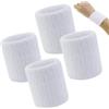 JRSHIRLEYLTD 4 fasce per sudore in cotone, per uomo e donna, ideali per tennis, basket, corsa, palestra, allenamento, vecchia scuola, colore bianco
