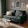 MEUBLE COSY Divano Imbottito 2 Posti in Tessuto con Porte USB e Vano Contenitore, Gambe in Metallo, Design Moderno per Soggiorno Camera da Letto e Appartamento, Verde