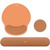 MOSISO Set Supporto Poggiapolsi&Tappetino Mouse Ergonomico Curvo Circolare&Coaster Base Non-Slip Alleviare Dolore Casa/Ufficio Facile Digitare con Panno Morbido Memory Foam Rialzato, Arancione Cosmico