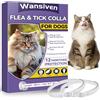 Wansiven Collare Antipulci per Gatti, Collare Antizecche Naturale Regolabile 48 cm, Protezione 12 Mesi (Viola, 45cm -2p)