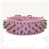 Haoyueer Collare in ecopelle con borchie per cani di taglia media e grande: Pit Bull, Mastino, Bully, Boxer (XL, Rosa)