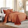 Superior Copriletto in 100% Cotone Intrecciato con federe, per Tutte Le Stagioni, in Cotone Matelasse Jacquard, Effetto Trapuntato, per Letto King Size, Mandarino