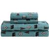 Beatrice Home Fashions Cozy Cabin - Set di biancheria da letto in microfibra con tasche profonde, 4 pezzi, motivo patchwork rustico, cervi, orsetti selvaggi