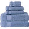 BERIBO Set di asciugamani turchi, 100% cotone (Serenity), 6 pezzi, 620 g/m² (Serenity Blue)