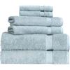 BERIBO Set di 6 asciugamani turchi, 2 asciugamani da bagno, 2 asciugamani per le mani e 2 per il viso, 620 g/m², 100% cotone (schiuma di mare)
