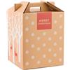 ONLY BOXES Confezione da 4 scatole di cartone per lotto con manici. Set o cesto con stampa natalizia per bomboniere per pane, bottiglie, spedizione lotto. Capacità per 9 bottiglie
