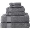 BERIBO Set di asciugamani turchi, 100% cotone (Serenity), 6 pezzi, 620 g/m² (grigio)